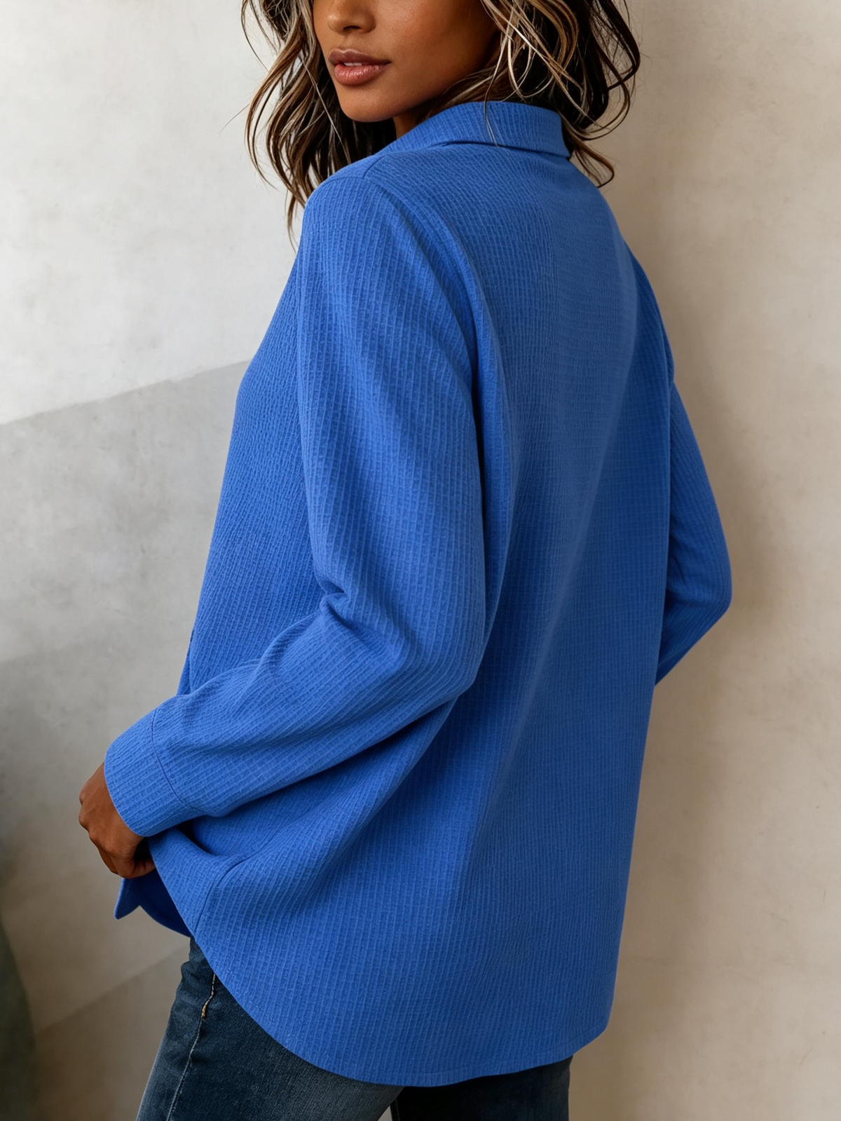 Gala | Blusa Asimétrica Waffle con Botones