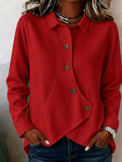 Gala | Blusa Asimétrica Waffle con Botones