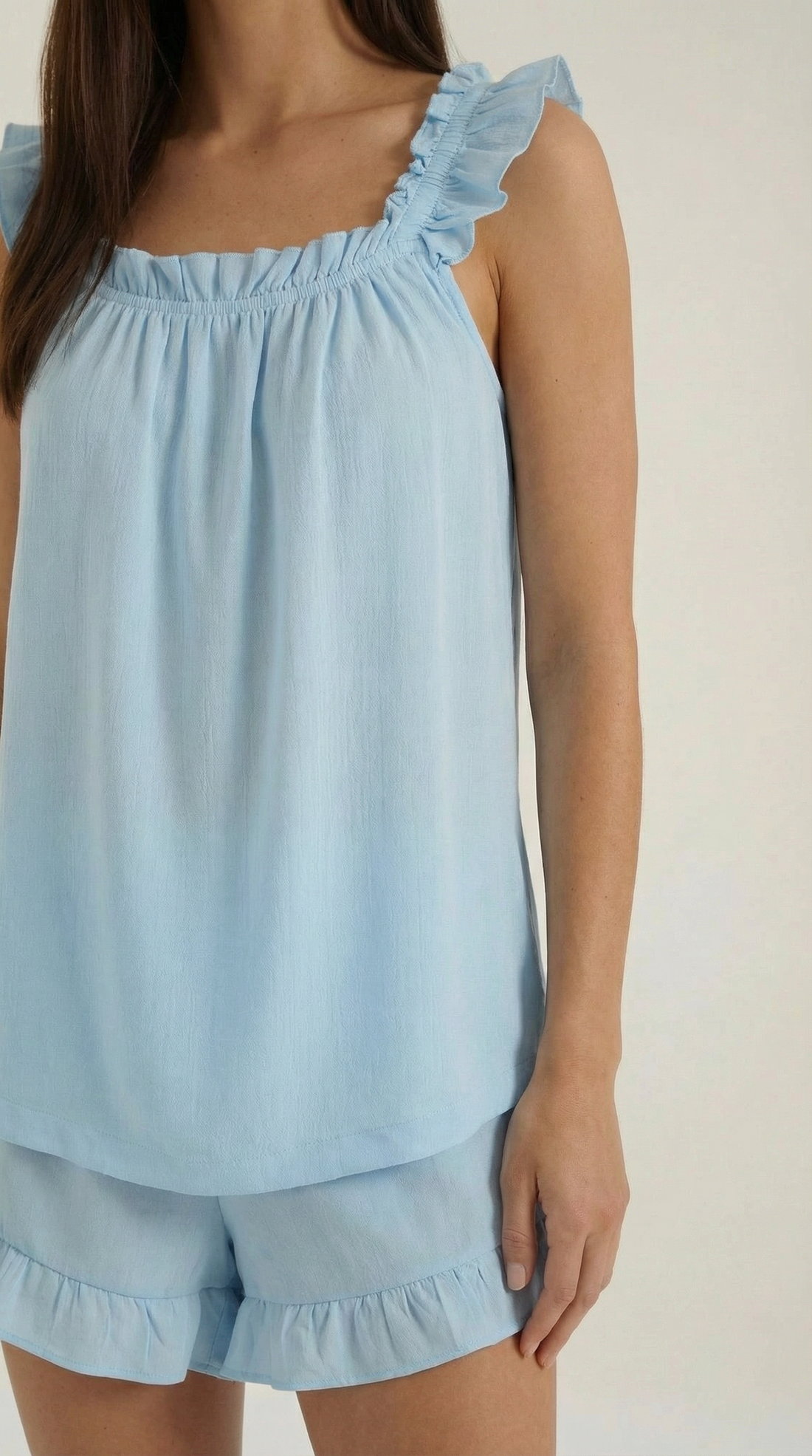 Conjunto de algodón Helen con detalles de volantes