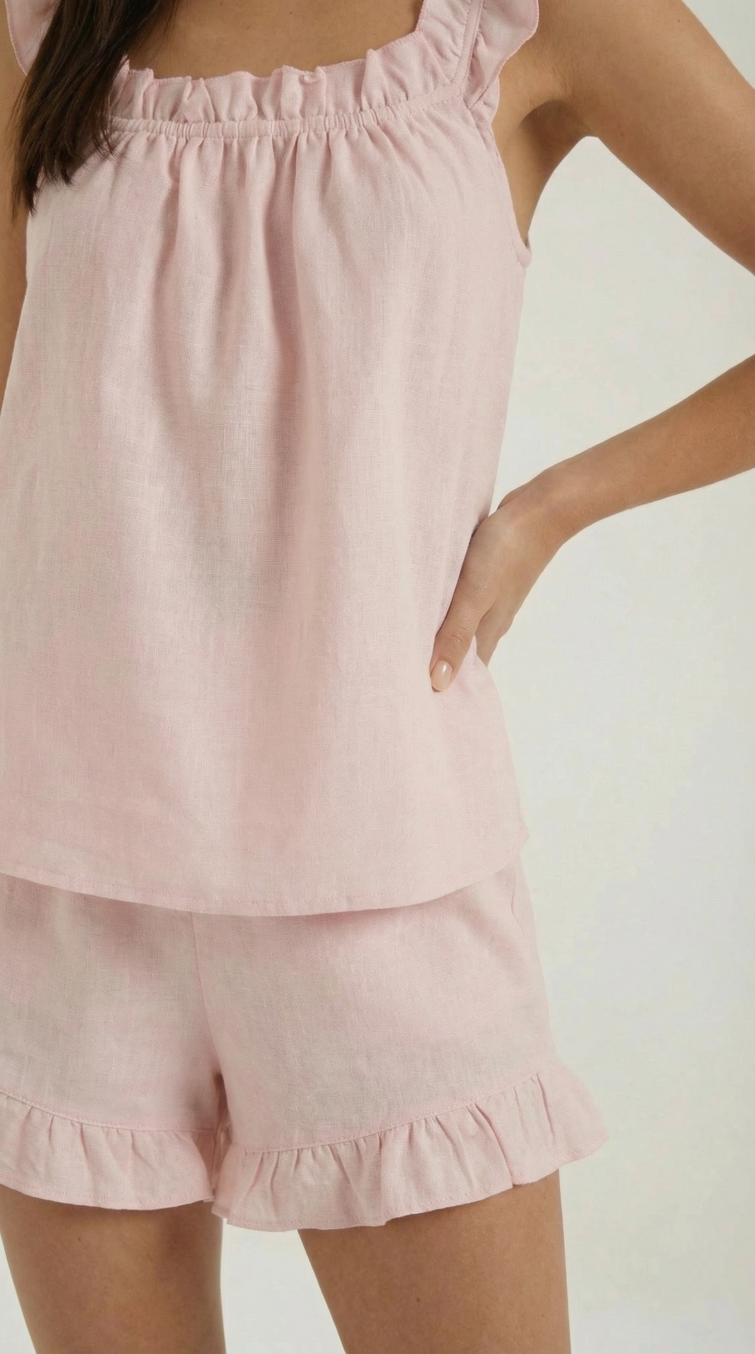 Conjunto de algodón Helen con detalles de volantes