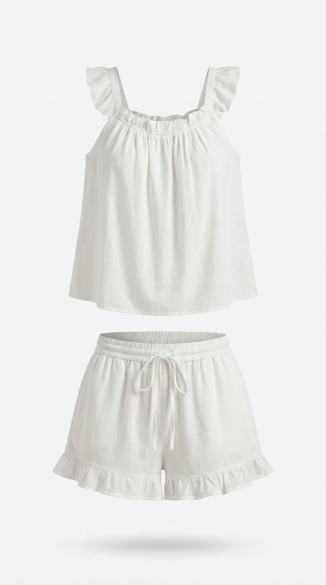 Conjunto de algodón Helen con detalles de volantes