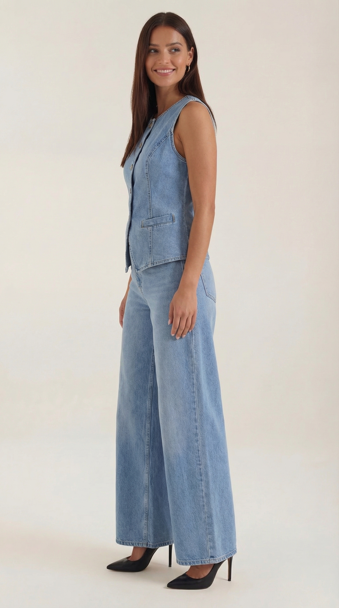 Conjunto Rhonda de algodón y denim