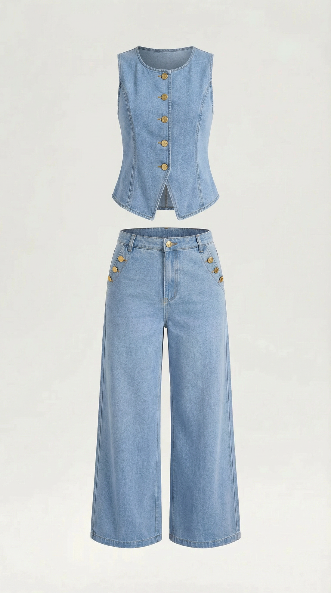 Conjunto Rhonda de algodón y denim