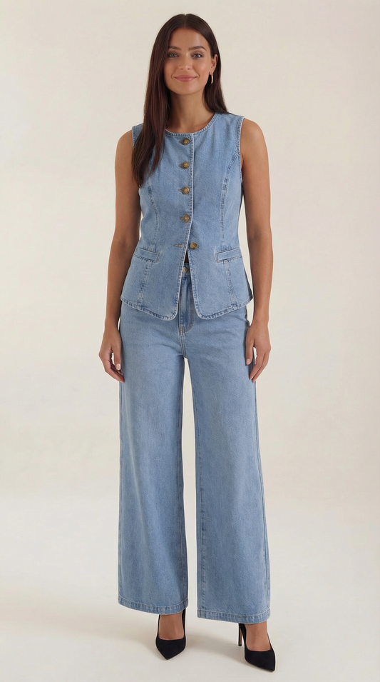 Rhonda Cotton and Denim Set