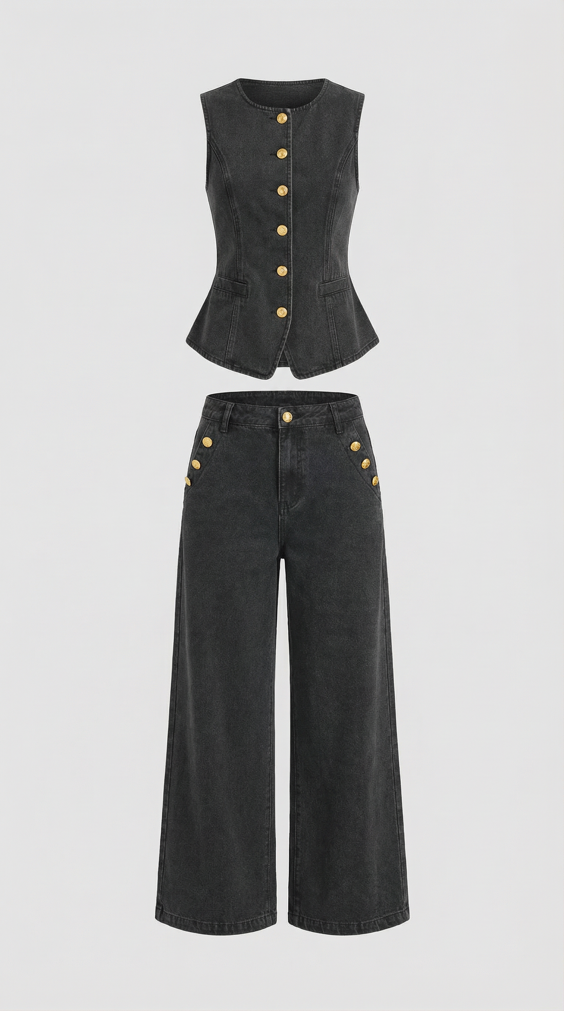 Conjunto Rhonda de algodón y denim