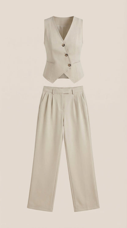 Elise | Women's V-neck Two-Piece Elegant Suit