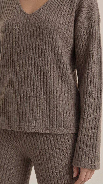 Matilda Textured V-Neck Knit Set